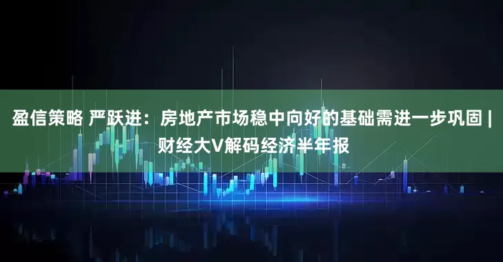 盈信策略 严跃进：房地产市场稳中向好的基础需进一步巩固 | 财经大V解码经济半年报